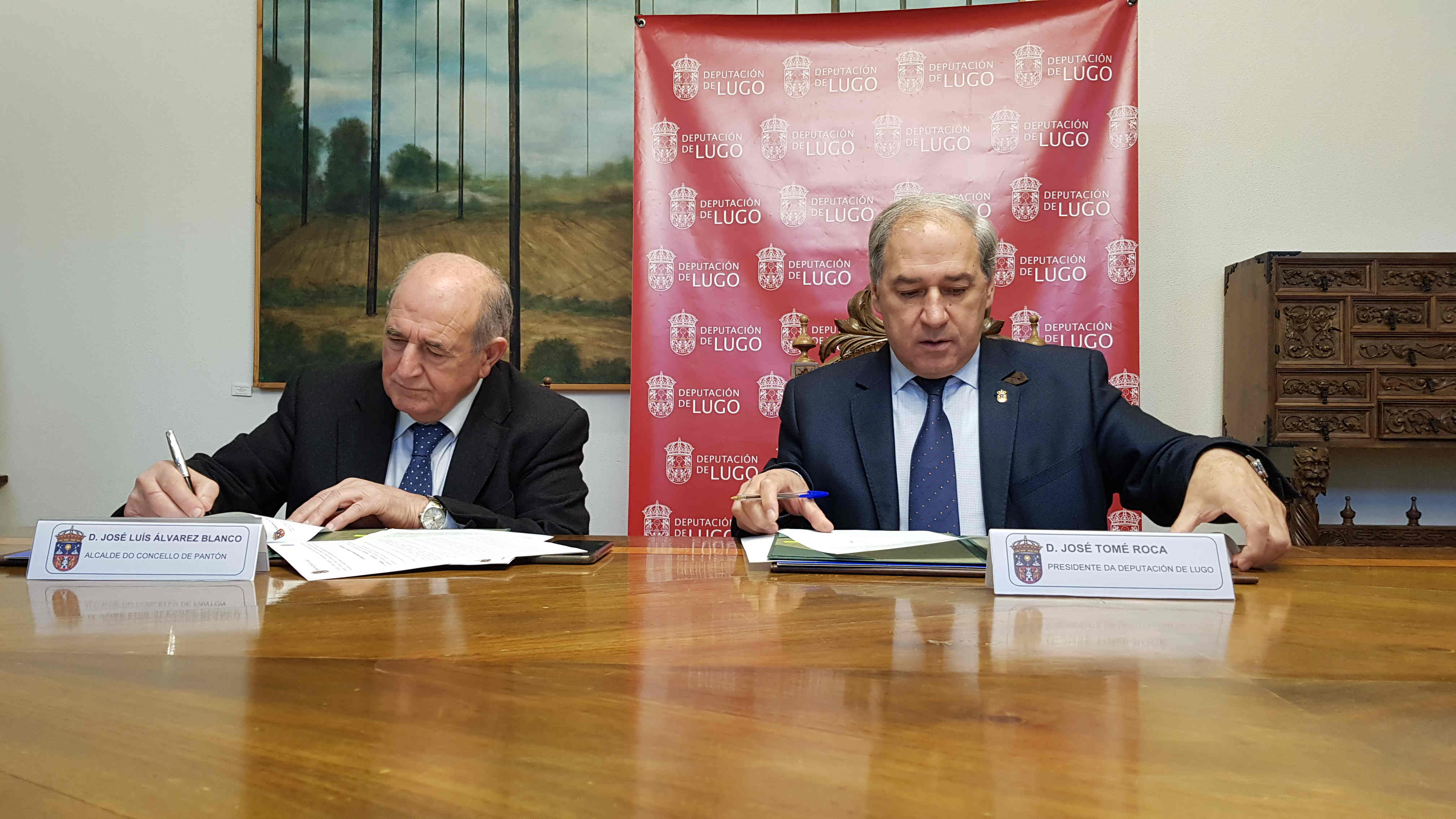 O Presidente da Deputación de Lugo cumpre o compromiso con Pantón firmando un protocolo co Concello para construír o centro de maiores