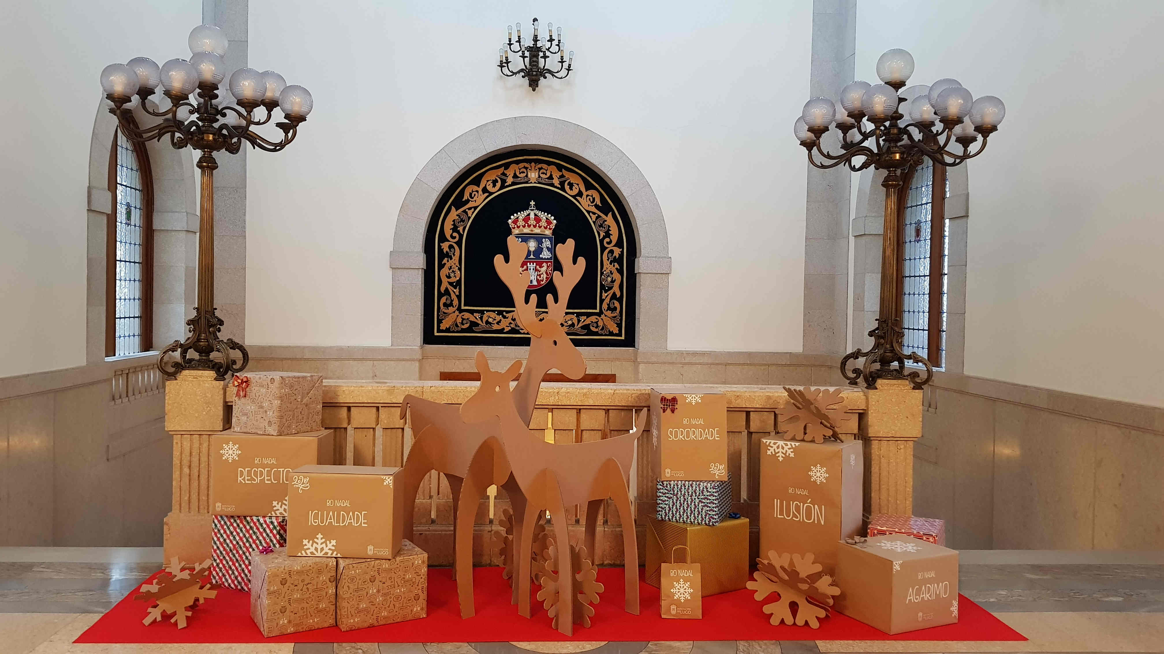 Solidariedade e conciencia verde inspiran a decoración de Nadal do Pazo de San Marcos da Deputación de Lugo 