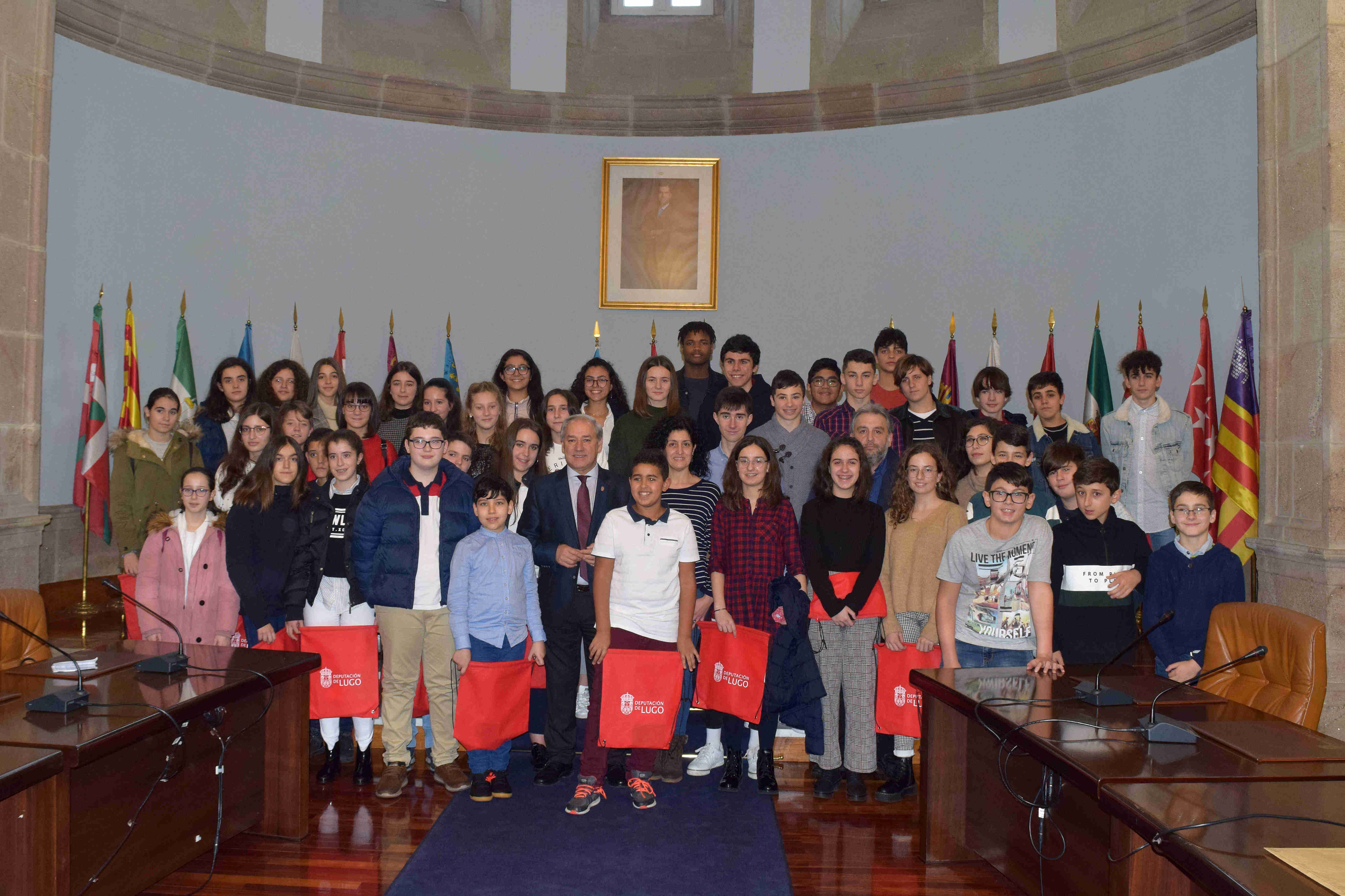 O Presidente recibe na Deputación de Lugo ao alumnado do CPR Torre de Lemos 