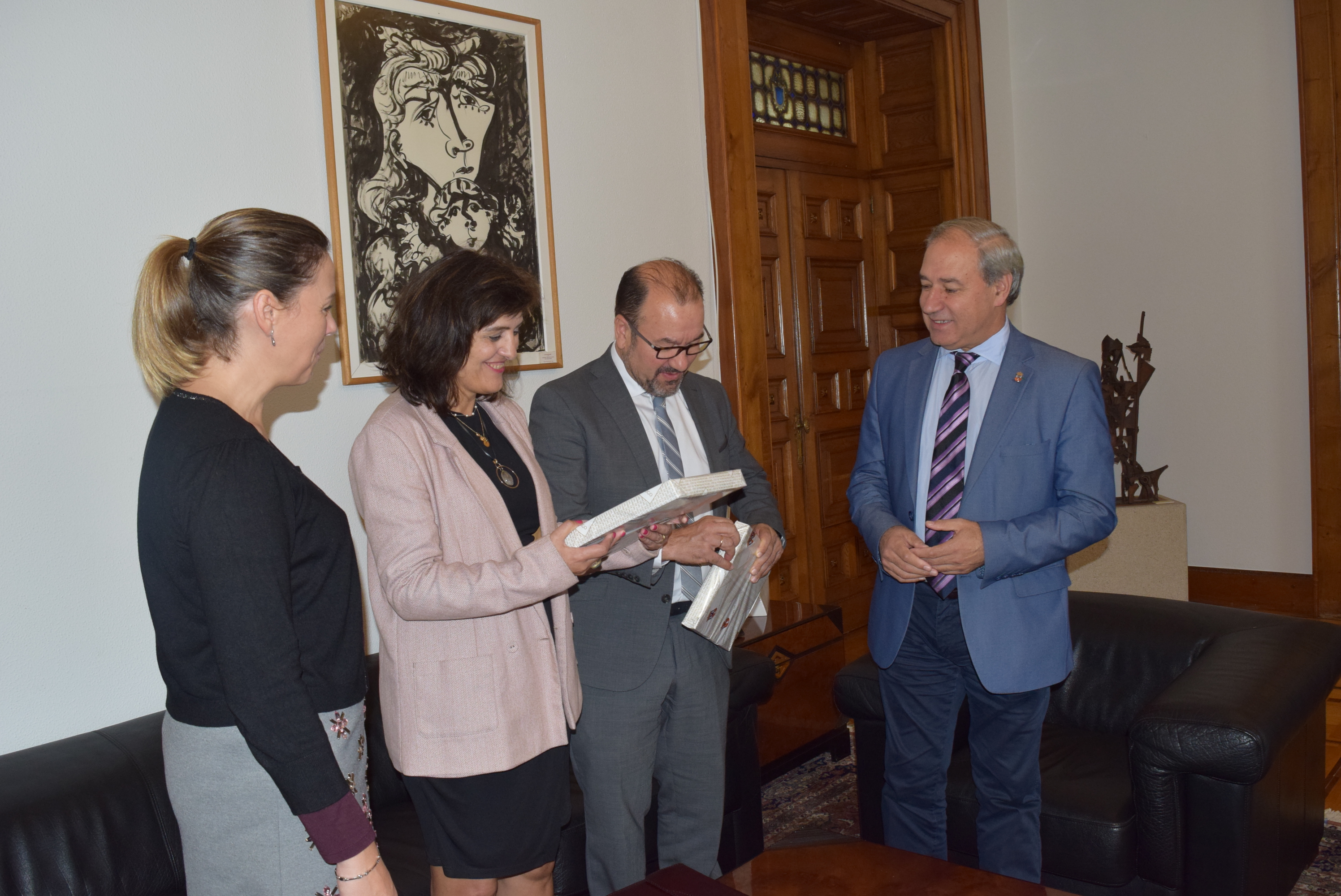 Reunión do presidente co reitor da USC