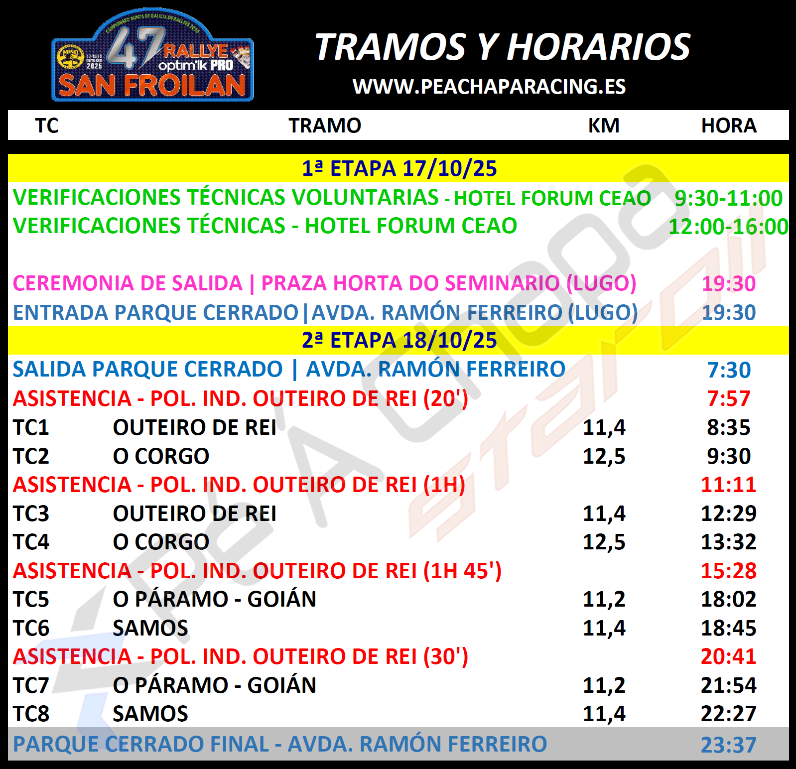 Horarios