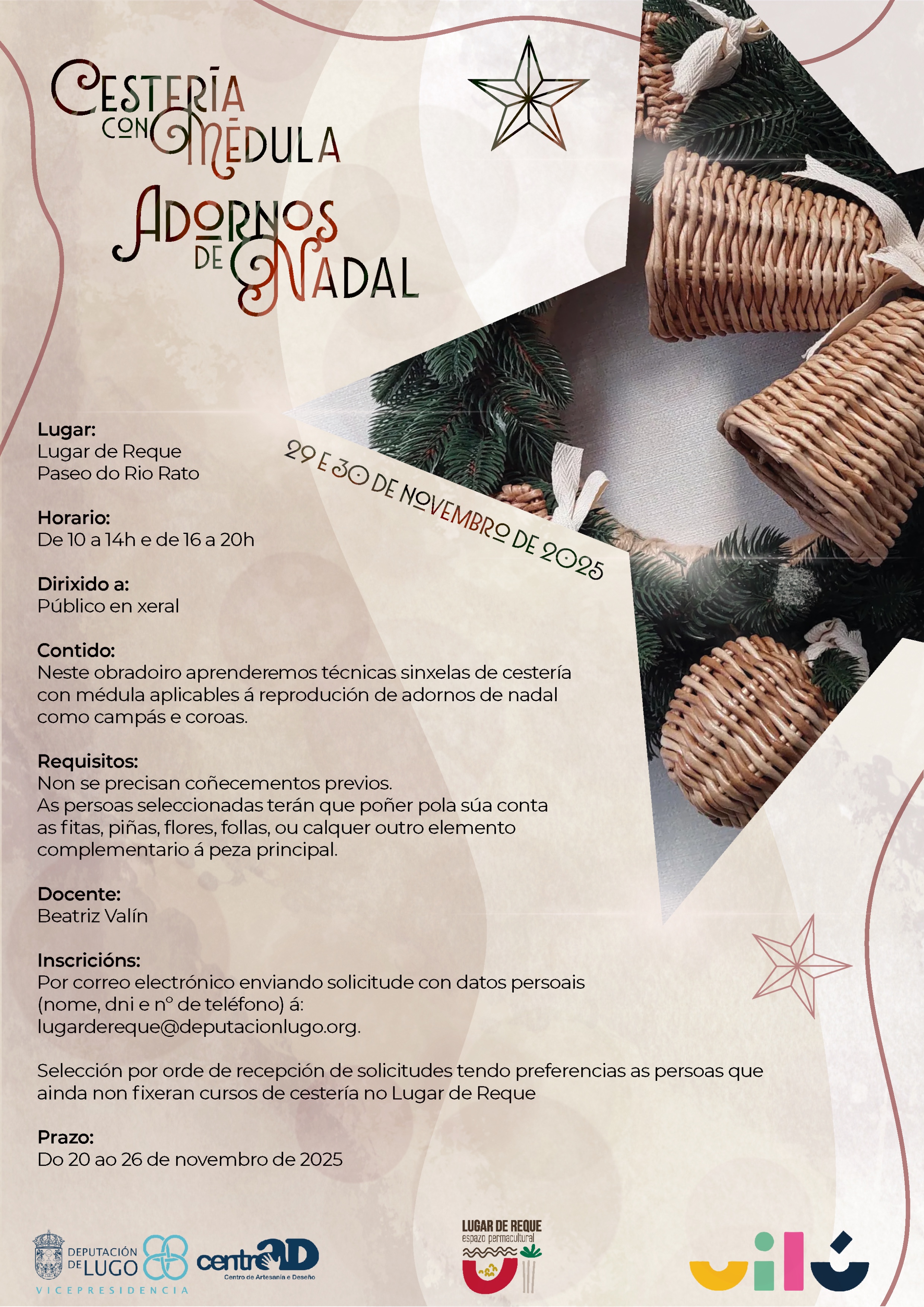 Cestería adornos de Nadal