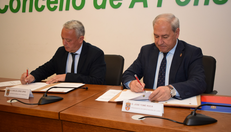 Foto de arquivo do Presidente da Deputación e do Alcalde da Fonsagrada